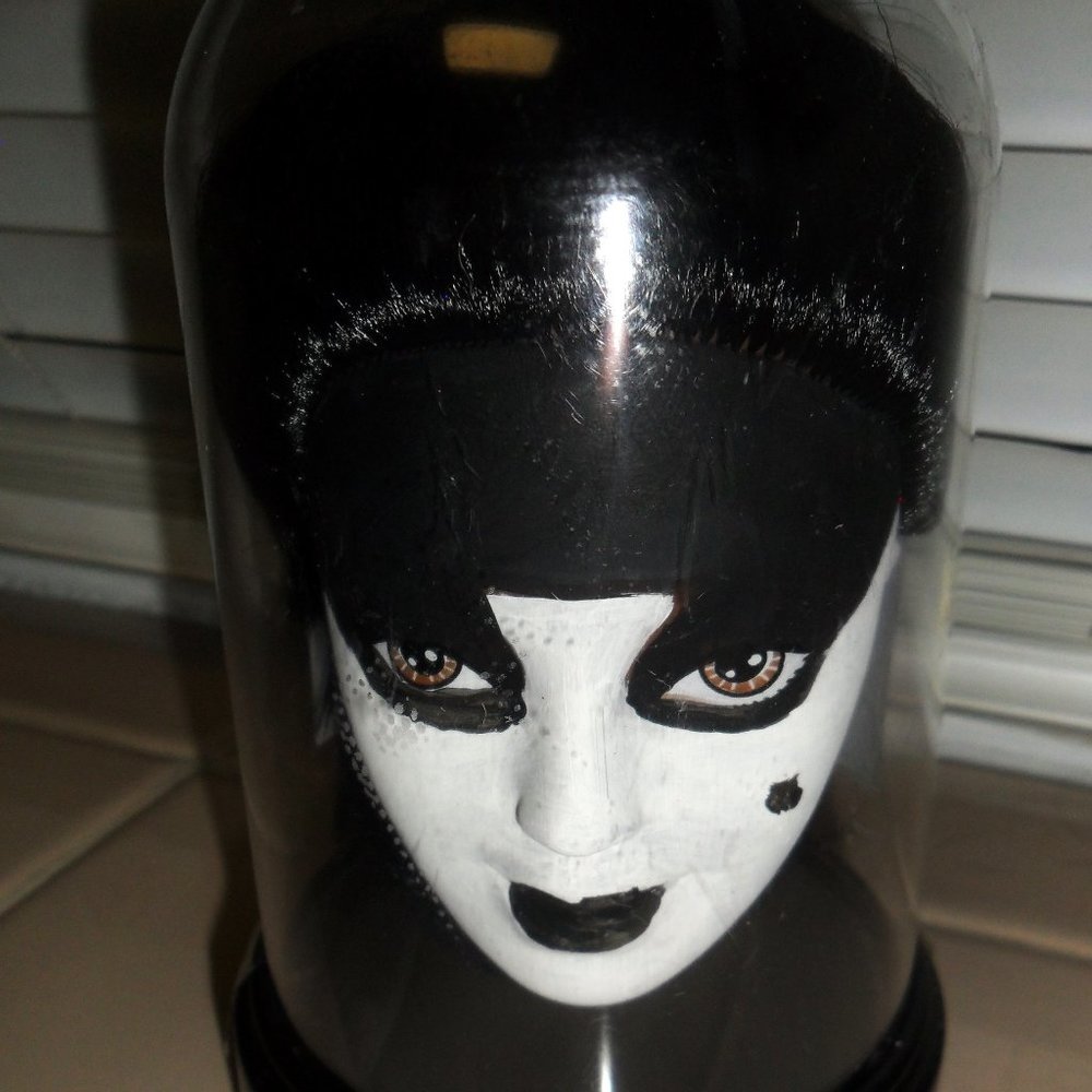 Hand painted barbie head in dome